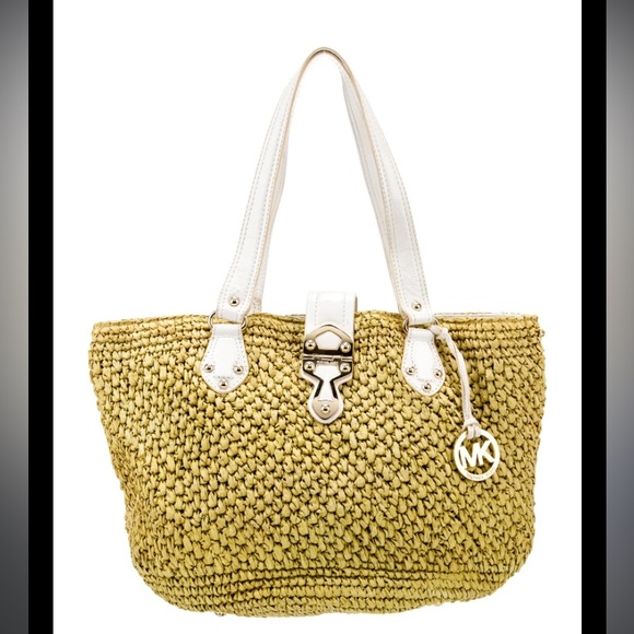 RARE Like new Michael Kors Straw Wicker raffia Shoulder Bag x large - Picture 2 of 16